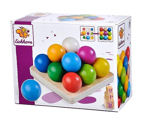 Eichhorn Kugel-Sortierspiel mit 14 farbigen Kugeln
