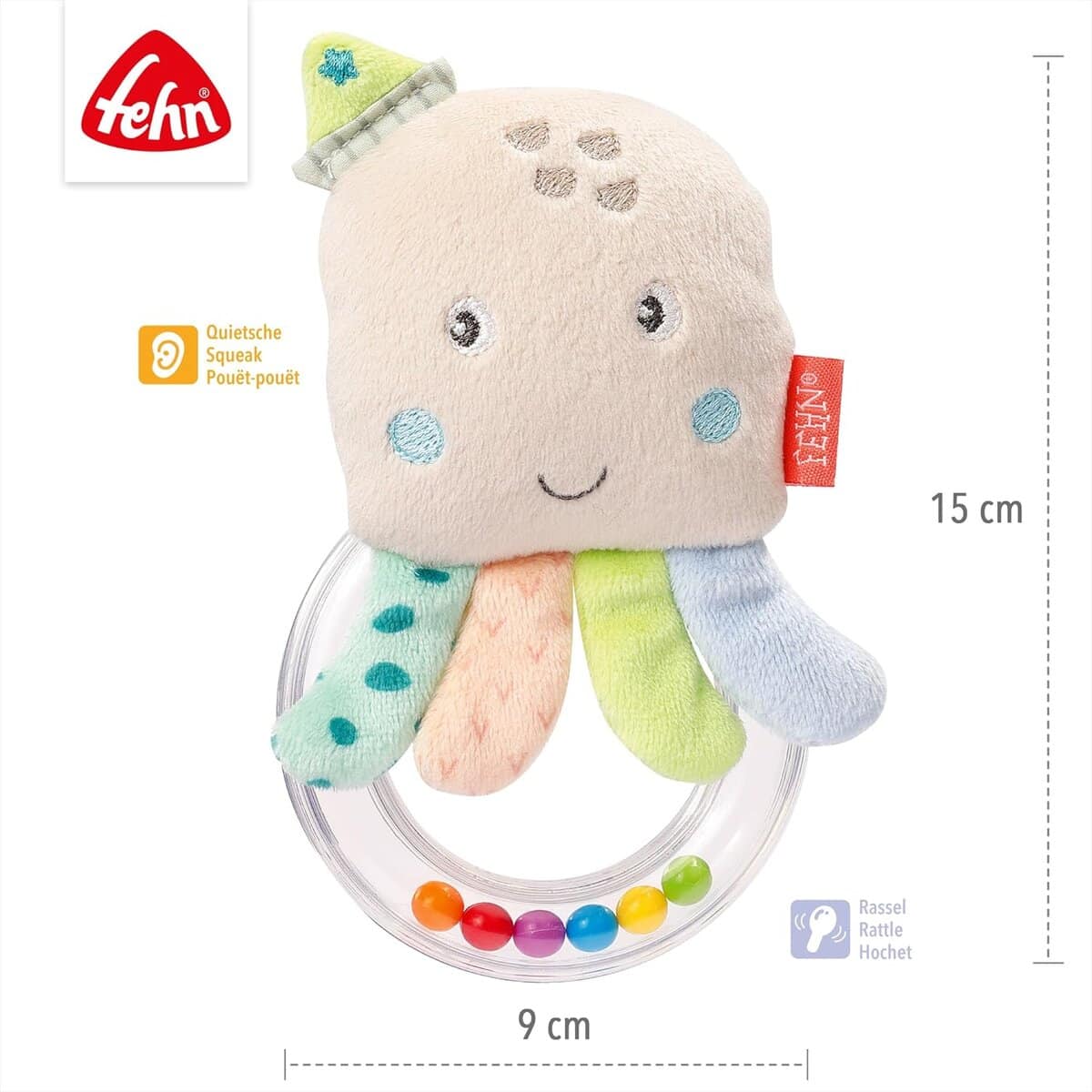 Fehn Rasselring Spielzeug Oktopus2