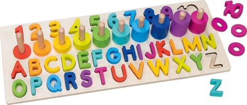Goki 58357 – Alphanumerisches Puzzle aus Holz