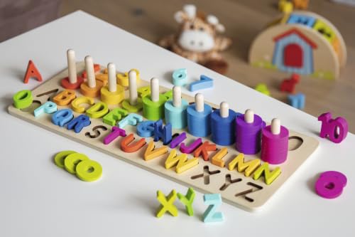 Goki Alphanumerisches Holzpuzzle 58357 – ABC & Zahlen