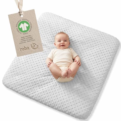 roba Lil Planet Spannbezug für Wickelauflagen 75 × 85 cm – Silbergrau