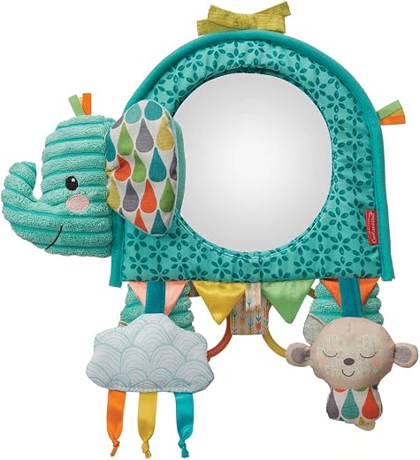 Infantino Go Gaga Elephant Activity Mirror – Spielzeugspiegel für Babys