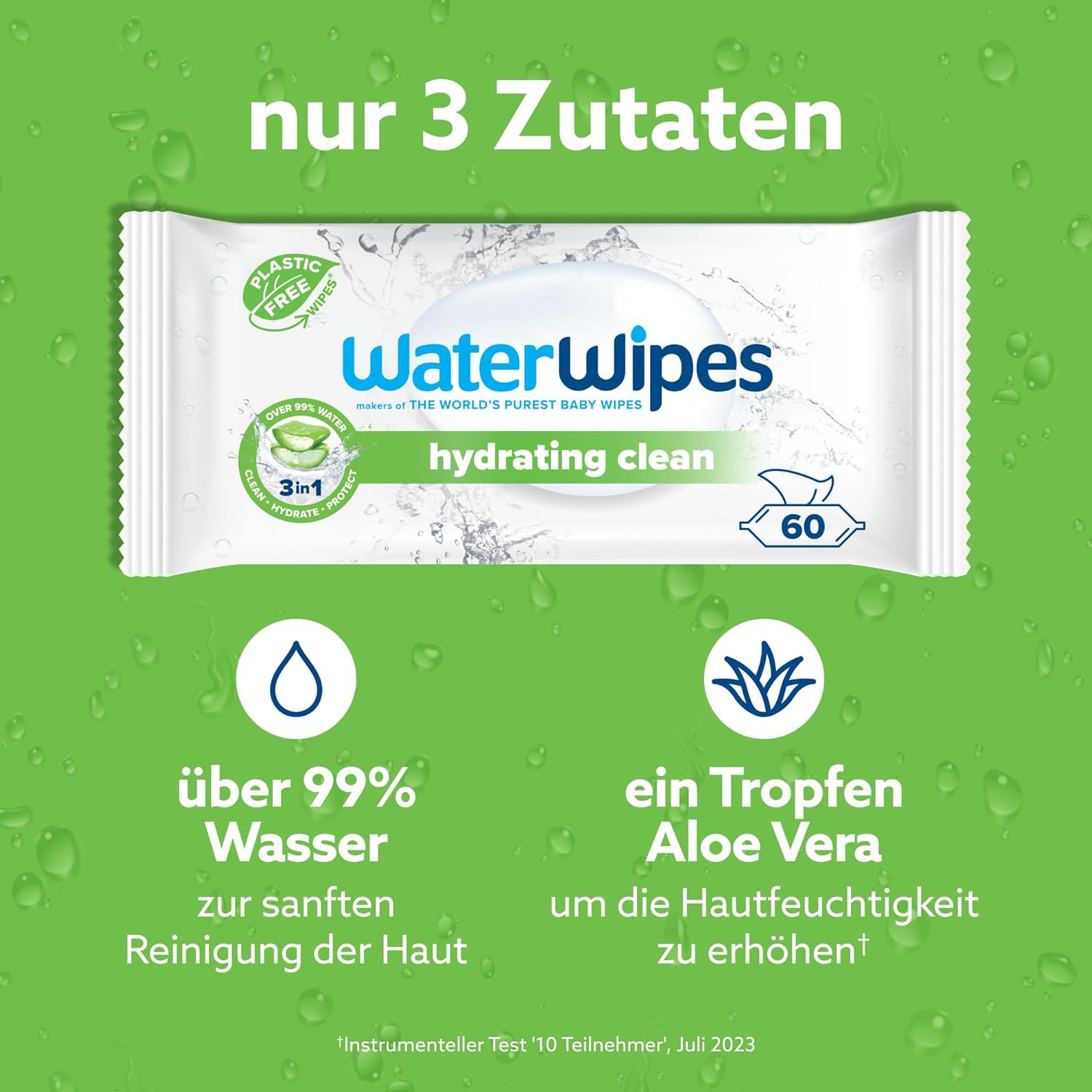 WaterWipes Feuchtigkeitsspendende Feuchttücher, 720 1