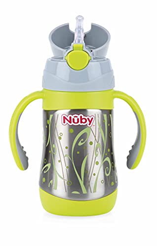 Nuby Thermo Edelstahl Trinkhalmtasse, 280 ml