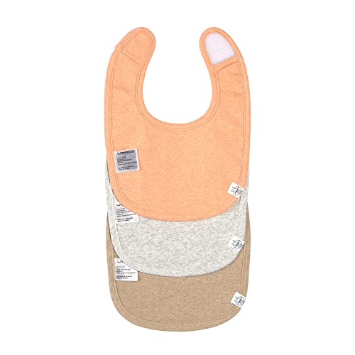 Lässig Spucklätzchen aus Bio-Baumwolle, 3er-Set – apricot/light grey/nature melange