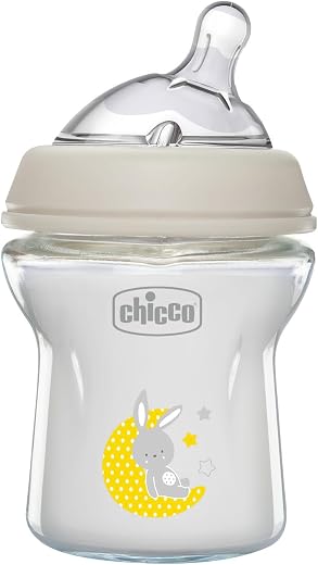 Chicco Natural Feeling Anti-Kolik Babyflasche aus Glas, 150 ml
