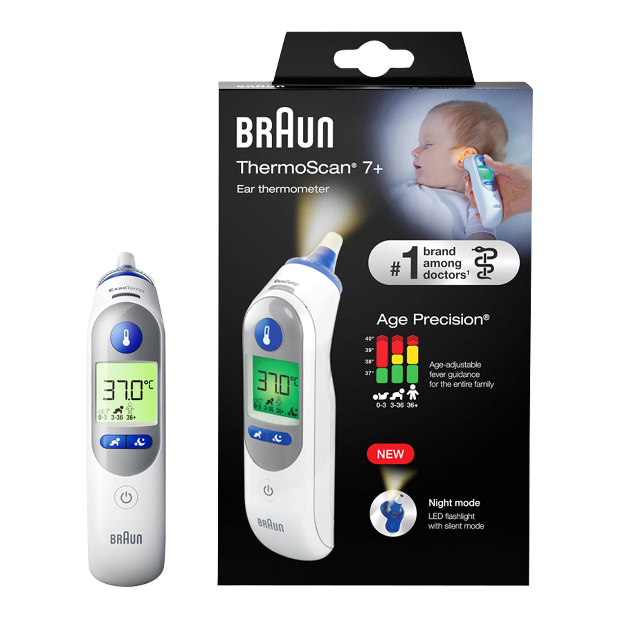 Braun ThermoScan 7+ IRT6525WE Infrarot Fieberthermometer