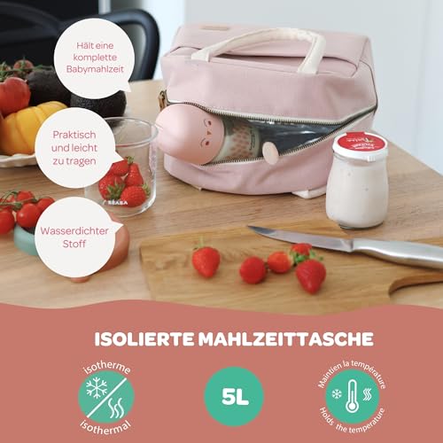 Beaba isolierte Lunchtasche 5 L – Puddingrosa