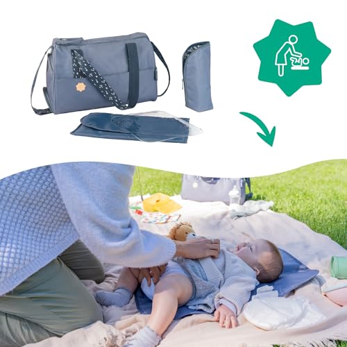 Badabulle Wickeltasche Pocketstyle 23 L inkl. Wickelzubehör – Blau