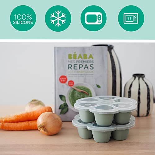 Beaba BÉABA Silikon-Aufbewahrungsbehälter – 6 × 150 ml, Salbeigrün