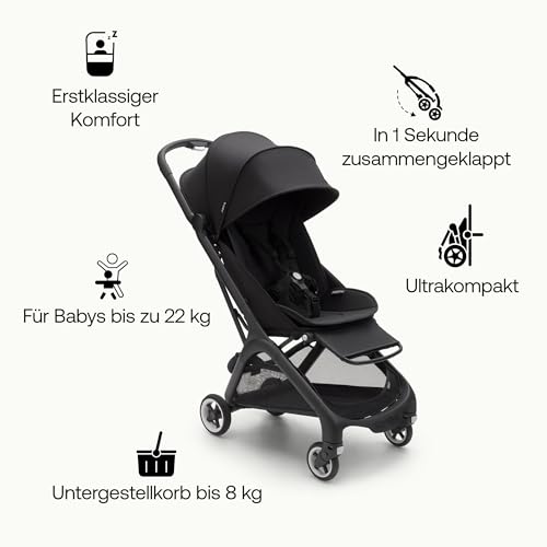 Bugaboo Butterfly ultrakompakter Reise-Kinderwagen – Midnight Black