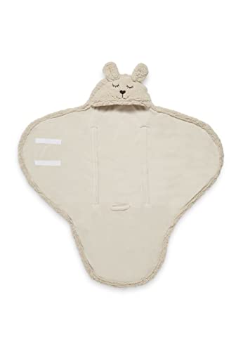 Jollein Wickeldecke Bunny aus Fleece – Nougat