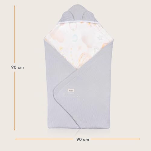 Lionelo Einschlagdecke TRAVEL für Babyschale – Grau, 90 × 90 cm