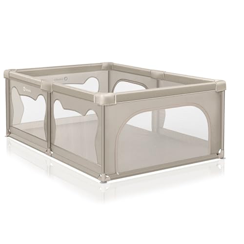 Lionelo Willow Laufgitter faltbar – Beige, 120 × 180 × 68 cm
