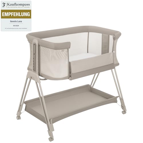 Lionelo Luna A Beistellbett mit Matratze – Beige