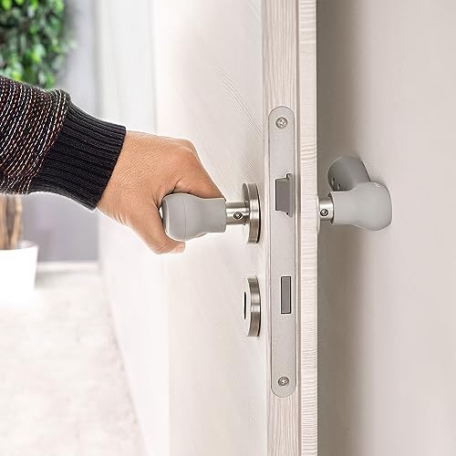 Reer HandleGuard Türgriffschutz aus Silikon – Grau, 2 Stück