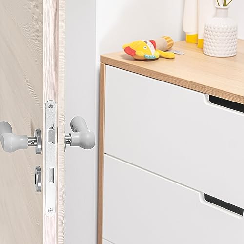 Reer HandleGuard Türgriffschutz aus Silikon – Grau, 2 Stück