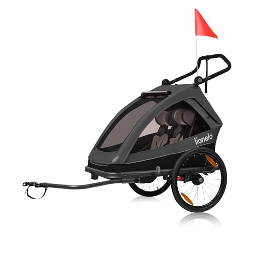 Lionelo CAMA Kinderanhänger 2-in-1 – Fahrradanhänger & Buggy – Grau Graphite