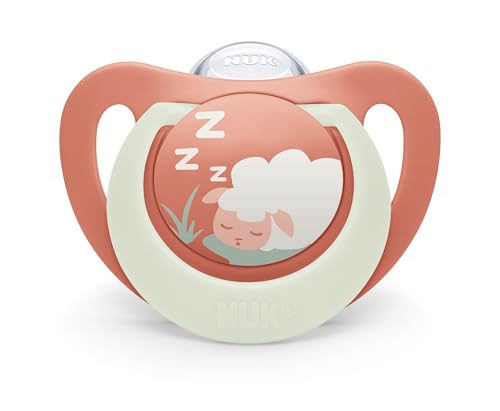 NUK Star Silikon-Schnuller Day & Night – Pink Cat, 2er-Pack