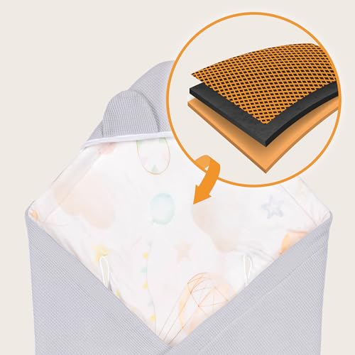 Lionelo Einschlagdecke TRAVEL für Babyschale – Grau, 90 × 90 cm