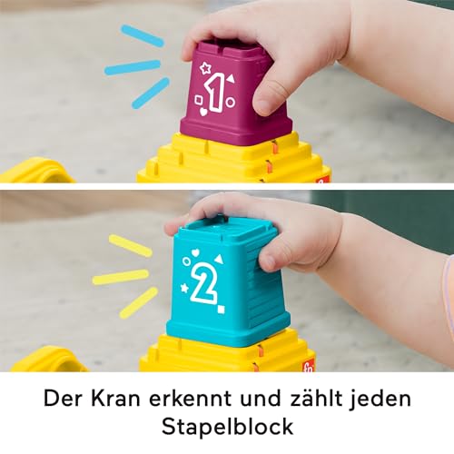 Fisher-Price Baufahrzeugspielzeug mit Kran & Musik – mehrsprachig