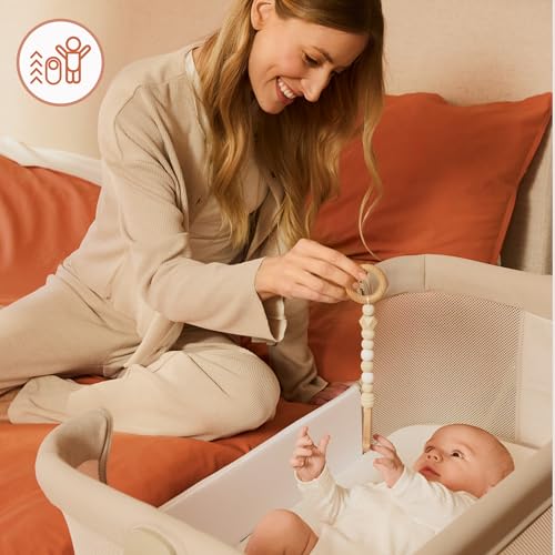 Lionelo Luna A Beistellbett mit Matratze – Beige