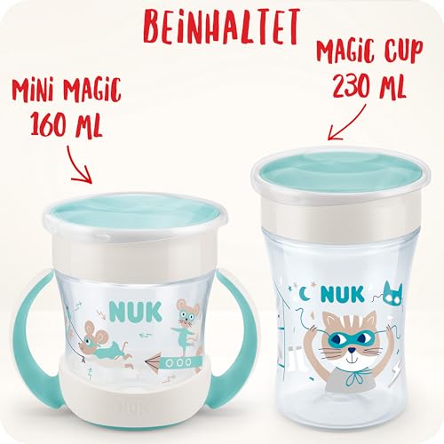 NUK Magic Cup & Mini Magic Cup Trinklernbecher-Set – auslaufsicher, Mint
