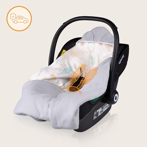 Lionelo Einschlagdecke TRAVEL für Babyschale – Grau, 90 × 90 cm