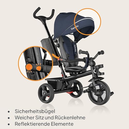 Lionelo Haari 2-in-1 Dreirad mit Schubstange – Blau