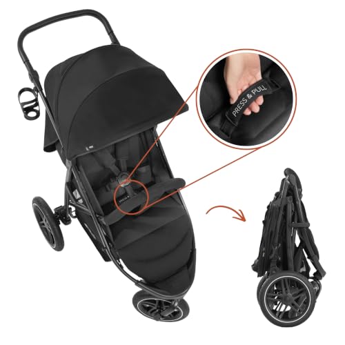 Hauck Rapid 3R Dreirad-Buggy mit Gummireifen – Black