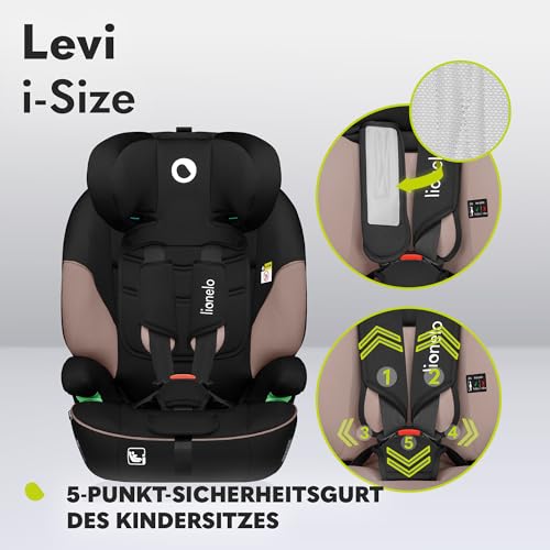Lionelo LEVI i-Size Kindersitz – 76–150 cm, Beige