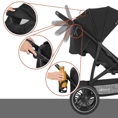 Hauck Rapid 3R Dreirad-Buggy mit Gummireifen – Black