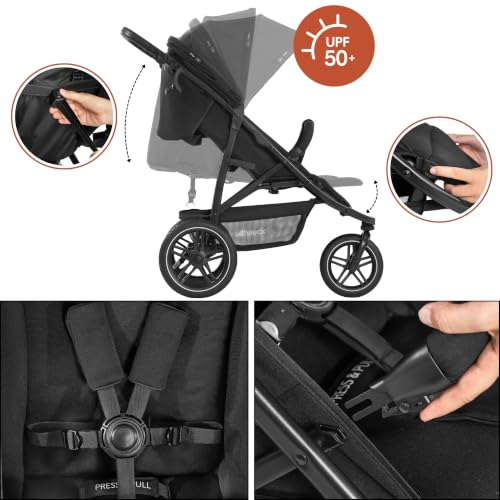 Hauck Rapid 3R Dreirad-Buggy mit Gummireifen – Black