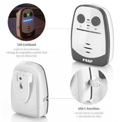 Reer Cosmo Babyphone mit Gegensprechfunktion – Weiss, 600 m
