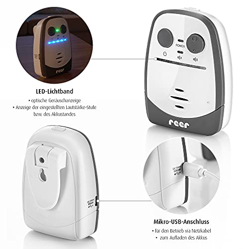 Reer Cosmo Babyphone mit Gegensprechfunktion – Weiss, 600 m