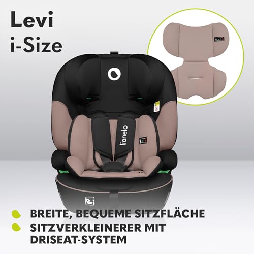 Lionelo LEVI i-Size Kindersitz – 76–150 cm, Beige