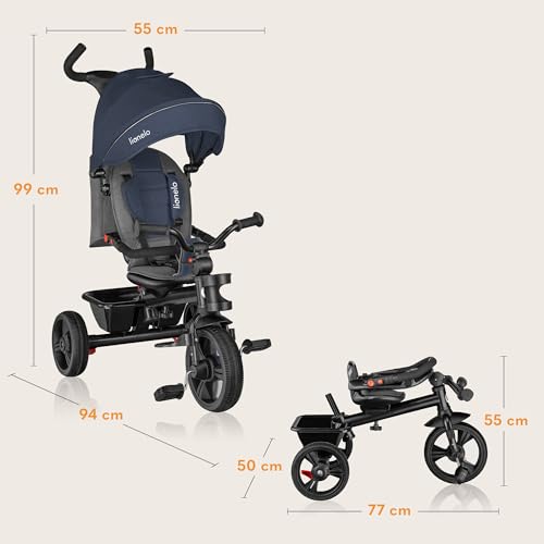 Lionelo Haari 2-in-1 Dreirad mit Schubstange – Blau
