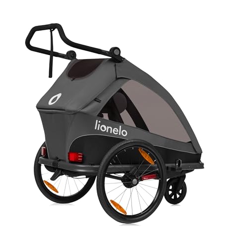 Lionelo CAMA Kinderanhänger 2-in-1 – Fahrradanhänger & Buggy – Grau Graphite