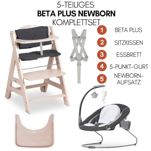 Hauck Beta+ Newborn Set Deluxe Hochstuhl-Set mit Bouncer – Whitewashed