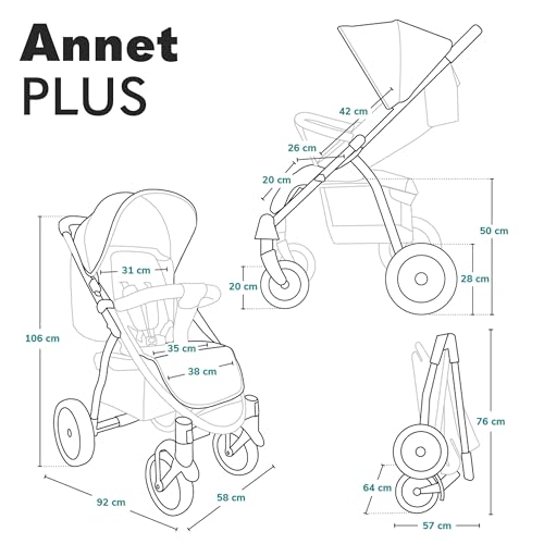 Lionelo Buggy ANNET PLUS geländetauglich – Beige