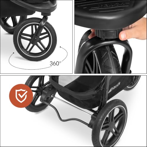Hauck Rapid 3R Dreirad-Buggy mit Gummireifen – Black