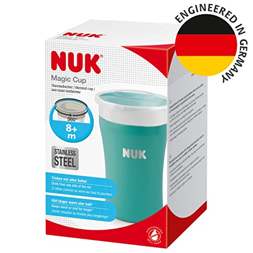 NUK Magic Cup Trinklernbecher aus Edelstahl, 230 ml – Blau