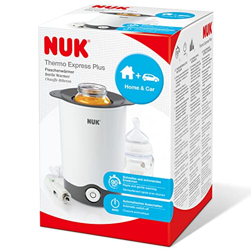 NUK Thermo Express Plus Flaschenwärmer – mit 12-V-Reiseadapter