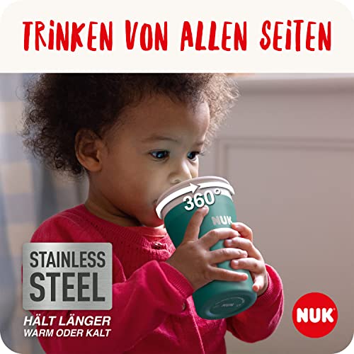 NUK Magic Cup Trinklernbecher aus Edelstahl, 230 ml – Blau