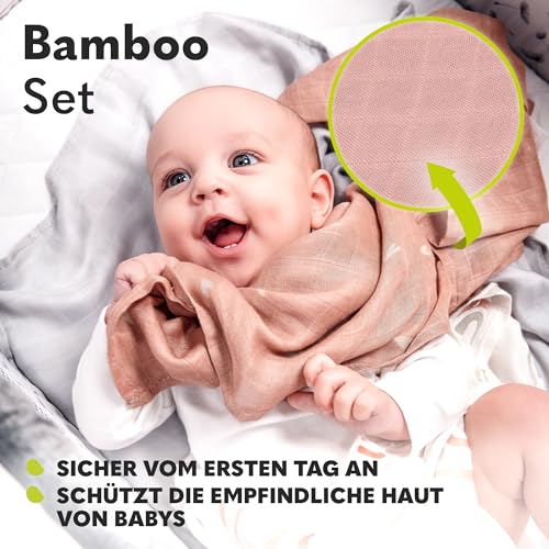 Lionelo Bambus-Mullwindeln 3er-Set – Dot, 70 × 70 cm