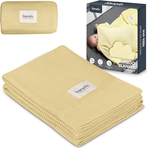 Lionelo Bamboo Blanket Babydecke Bambus-Baumwolle 100 × 75 cm – Gelb
