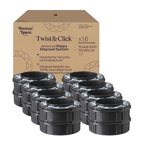 Tommee Tippee Twist & Click Windeleimer Nachfüllkassetten – 16er-Pack