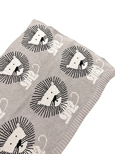 Kaiser Lion Babydecke Strick Bio-Baumwolle 80 × 100 cm – Stone-natural-black