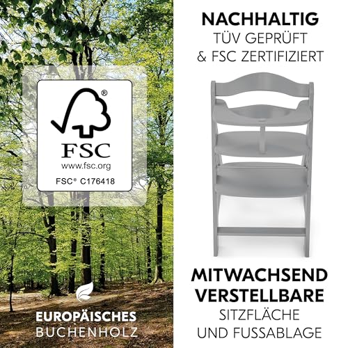 Hauck Alpha+ Newborn Set Deluxe Treppenhochstuhl – Grau