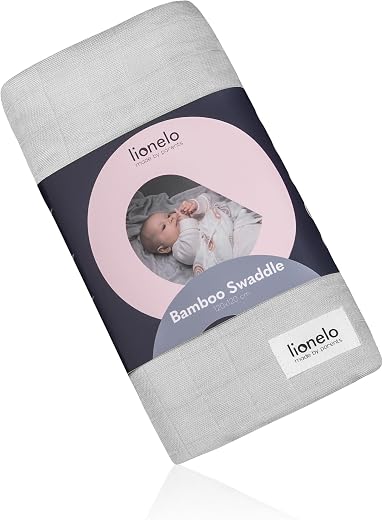 Lionelo Bamboo Swaddle Musselin-Pucktuch 120 × 120 cm – Grey Stone